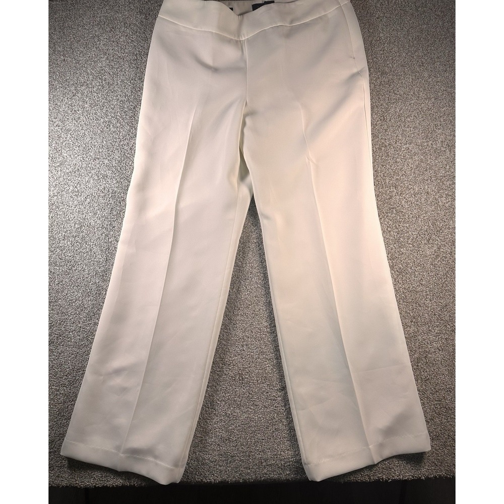 Talbots Cream Wide Leg Classic Side Zip Trousers Pants Womens 16 Long Ivory NWT